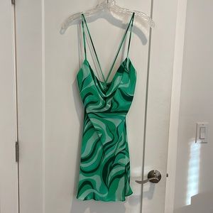 Zara green swirl dress